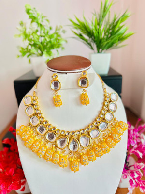 angels jewels Brass Gold-plated Yellow Jewellery Set(Pack of 1)