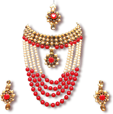 IBM COLLECTIONS Alloy Red Jewellery Set(Pack of 1)