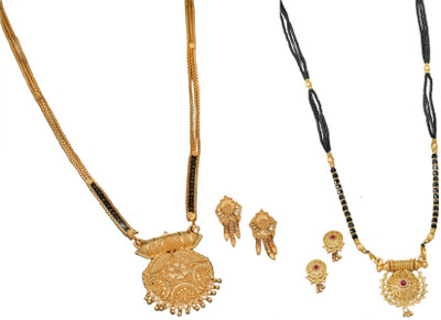 Siyajewelly Brass Gold, Gold Jewellery Set(Pack of 2)