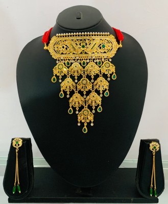 BAPUJII Brass Green Jewellery Set(Pack of 1)