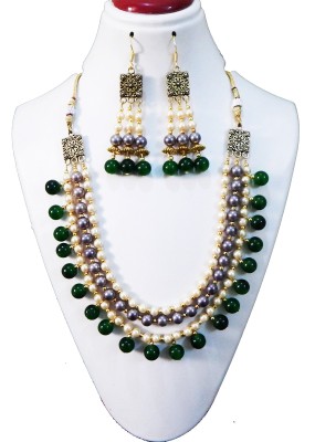 Jaya Vision Jewelry Glass Green, White Jewellery Set(Pack of 1)