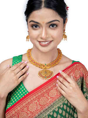 PBM CREATIONS Copper Gold-plated Multicolor Jewellery Set(Pack of 1)