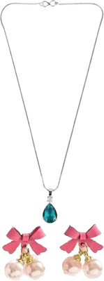 Gauri Fashions Stone Blue, Pink Jewellery Set(Pack of 1)