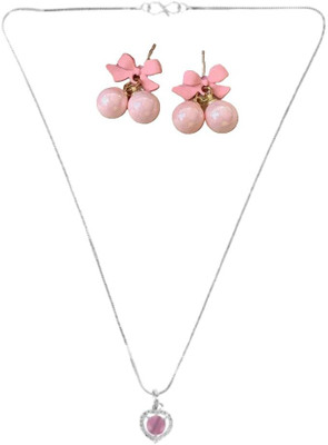 SKG Fashions Stone Pink, Pink Jewellery Set(Pack of 1)