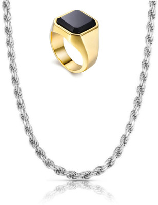 Vedansh Brass, Alloy Gold-plated, Sterling Silver Black, Silver, Gold Jewellery Set(Pack of 1)
