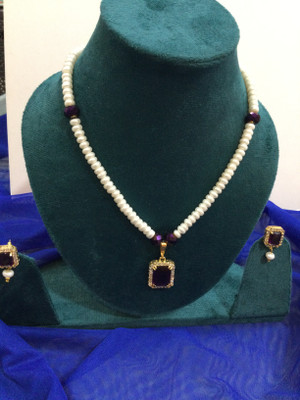 Monica Creations Alloy Gold-plated Purple, White Jewellery Set(Pack of 3)