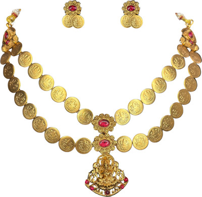 Charm_Fashion_Jewels Brass Gold-plated Gold Jewellery Set(Pack of 1)