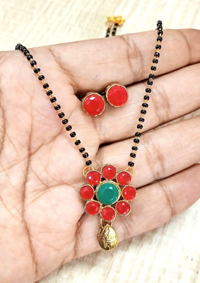 JN Handicraft Alloy Copper Red Jewellery Set(Pack of 1)