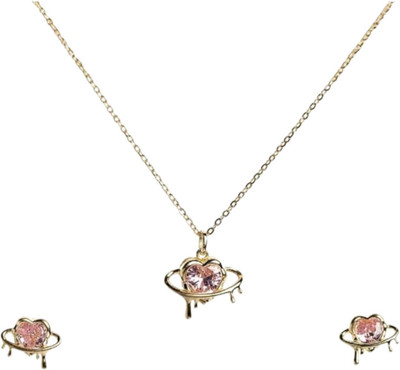 Jewelleryxpert Sterling Silver Gold-plated Gold Jewellery Set(Pack of 1)