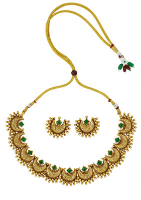 Anita Fancy Store Copper Gold-plated Gold, Green Jewellery Set(Pack of 1)