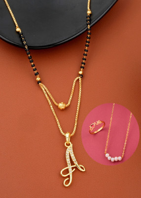 Vraj india Brass, Alloy Gold-plated Gold, Black Jewellery Set(Pack of 1)