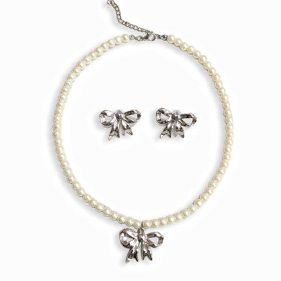 House of Nimriti Alloy White, Silver Jewellery Set(Pack of 2)