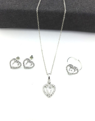 SIPARDH Alloy Silver White Jewellery Set(Pack of 1)