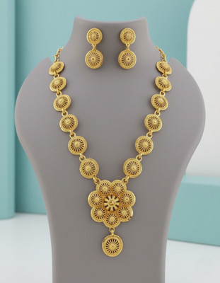 vrindora Metal, Alloy Gold Jewellery Set(Pack of 1)