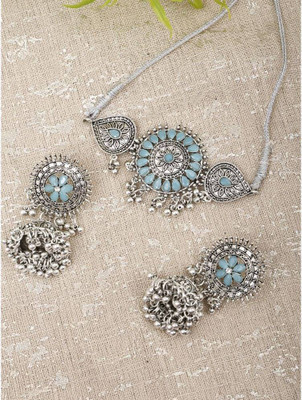 Opus Gems Alloy Blue Jewellery Set(Pack of 1)