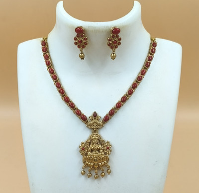 Joyful Alloy Gold-plated Orange Jewellery Set(Pack of 1)