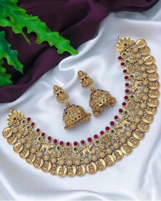 Shilpa Creation Alloy Gold-plated Grey Jewellery Set(Pack of 1)