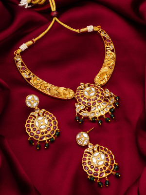AADITA Alloy Gold-plated Multicolor Jewellery Set(Pack of 3)