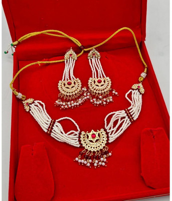 MK Gallery Alloy Gold Jewellery Set(Pack of 1)