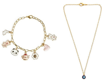EnlightenMani Alloy Gold-plated Multicolor Jewellery Set(Pack of 2)