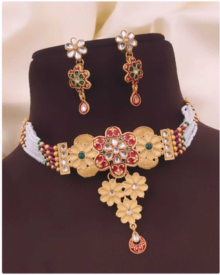 SHIVAY FASHION HUB Alloy Gold-plated Gold Jewellery Set(Pack of 1)