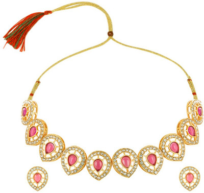fabula Alloy Gold-plated Pink, Gold, White Jewellery Set(Pack of 2)