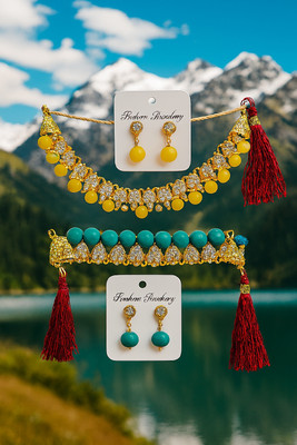 earing Plastic Yellow, Green Jewellery Set(Pack of 4)