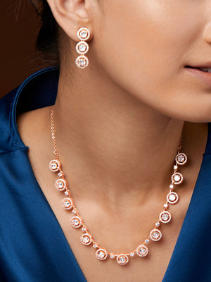 MINUTIAE Brass Rose Gold Jewellery Set(Pack of 1)