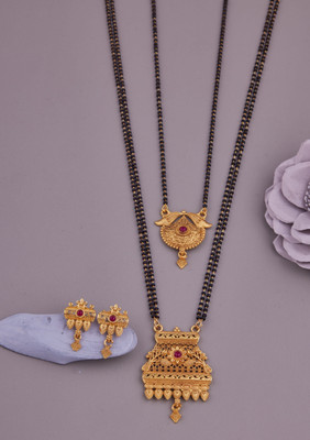 house of common Brass Gold-plated Gold Jewellery Set(Pack of 3)