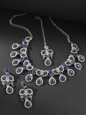 VATSALYA creation Alloy Gold-plated Blue Jewellery Set(Pack of 1)