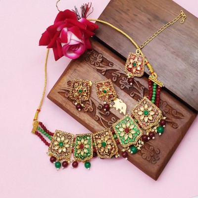 Gilher Alloy Gold-plated Multicolor Jewellery Set(Pack of 1)