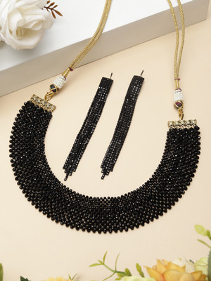 RK PRODUCTS Brass Gold-plated Black Jewellery Set(Pack of 1)