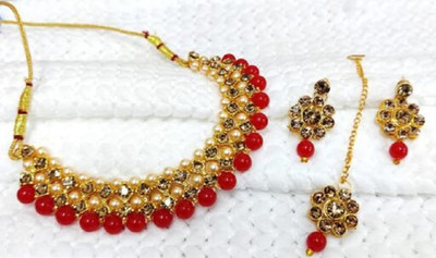 vaishnavi imitation Alloy Gold-plated Gold Jewellery Set(Pack of 1)