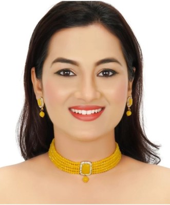 Vishnu Enterprises Alloy Gold-plated Yellow Jewellery Set(Pack of 1)