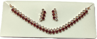 JASH IMPEX Alloy Gold-plated Red Jewellery Set(Pack of 1)
