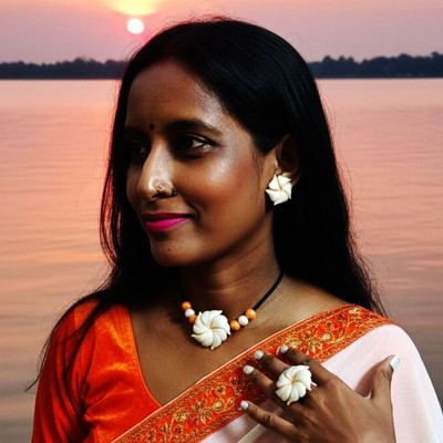 ichchhapuron Clay White, Orange Jewellery Set(Pack of 1)