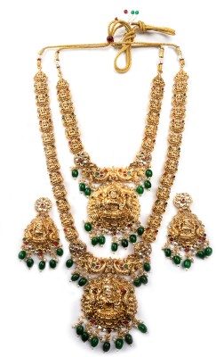 Stileadda Alloy Gold-plated Green Jewellery Set(Pack of 1)