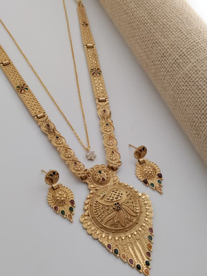 Bhagavati creation Brass Gold-plated Gold Jewellery Set(Pack of 2)