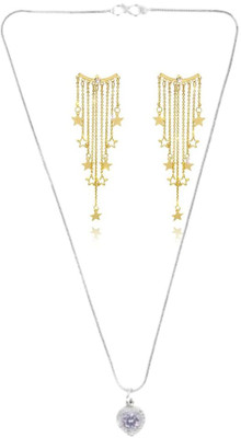 SRK Fashions Alloy White, Gold Jewellery Set(Pack of 1)