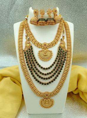 Shilpa Creation Alloy Gold-plated Green, Gold Jewellery Set(Pack of 1)