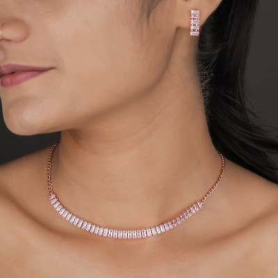 chibra Alloy Rose Gold Jewellery Set(Pack of 1)