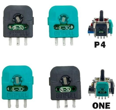 Ginfull Hall Effect Potentiometer Replacement for Ps4/Xbox one Series X/S Controller  Joystick(Green Black, For PS4)