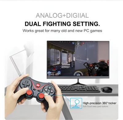 Confiavel X3 Wireless Bluetooth Gamepad For Android/Windows/Smart TV (PUBG Not Support)  Gamepad(Black, For Android)