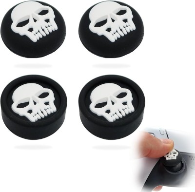 Zorbes 4 Pcs Skull Caps Thumbstick Grip Cover for Playstation 5 Controller PS5 Controll  Joystick(Black, For PS4)