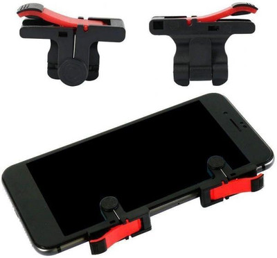 WILDBRAIN PUBG Shooter Controller Gaming Trigger Fire Free Button Handle for IOS Android SmartPhone Wireless Gaming D9 Trigger Controller for Mobile Smartphones Aim Key  Joystick(Red&Black, For Mac OS)