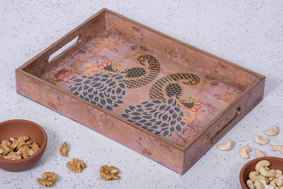 Olha-O OLPLT26250501 Glass Tray Set(MDF With Lamination)