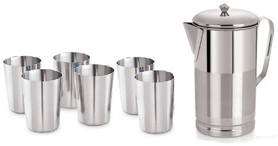 NEELAM Stainless Steel Lemon Jug & Glasses Set of 7 Jug Glass Set(Stainless Steel)