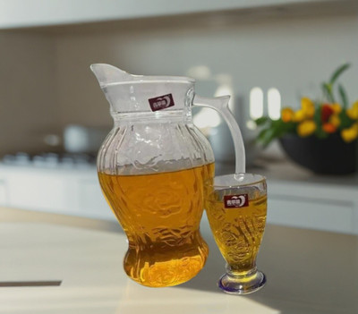 ktr CRYSTAL DESIGN WATER & JUICE JUG WITH GLASSES Jug Glass Set(GLASS)