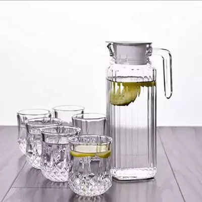 riddhi traders Juice/ Water Jug glass set for Dinner Table Decoration set Jug Glass Set(GLASS)
