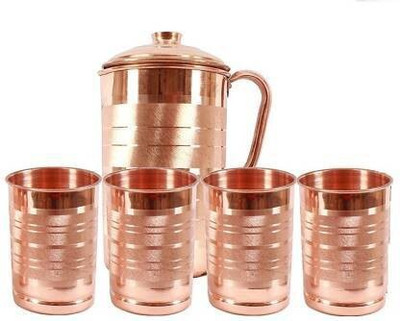 PINNU 3 NO JUG 4 GLASS Jug Glass Set(Copper)